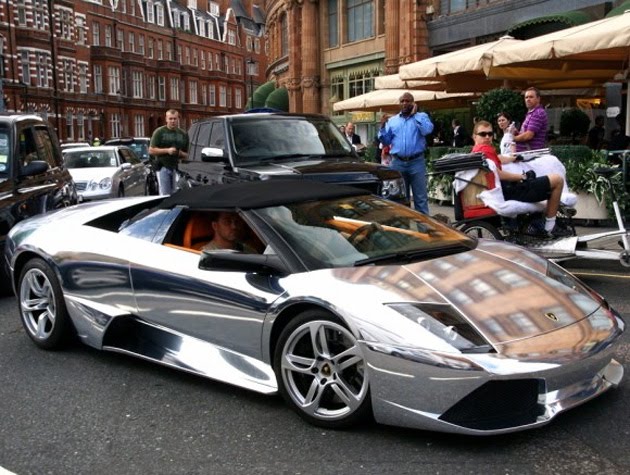 chrome lamborgini tuning sport car